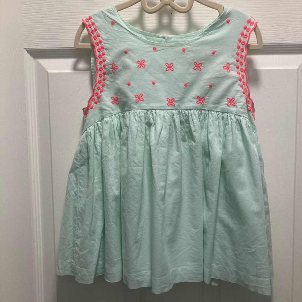 Cat & Jack Mint Green Butterfly Top Blouse EUC 7/8